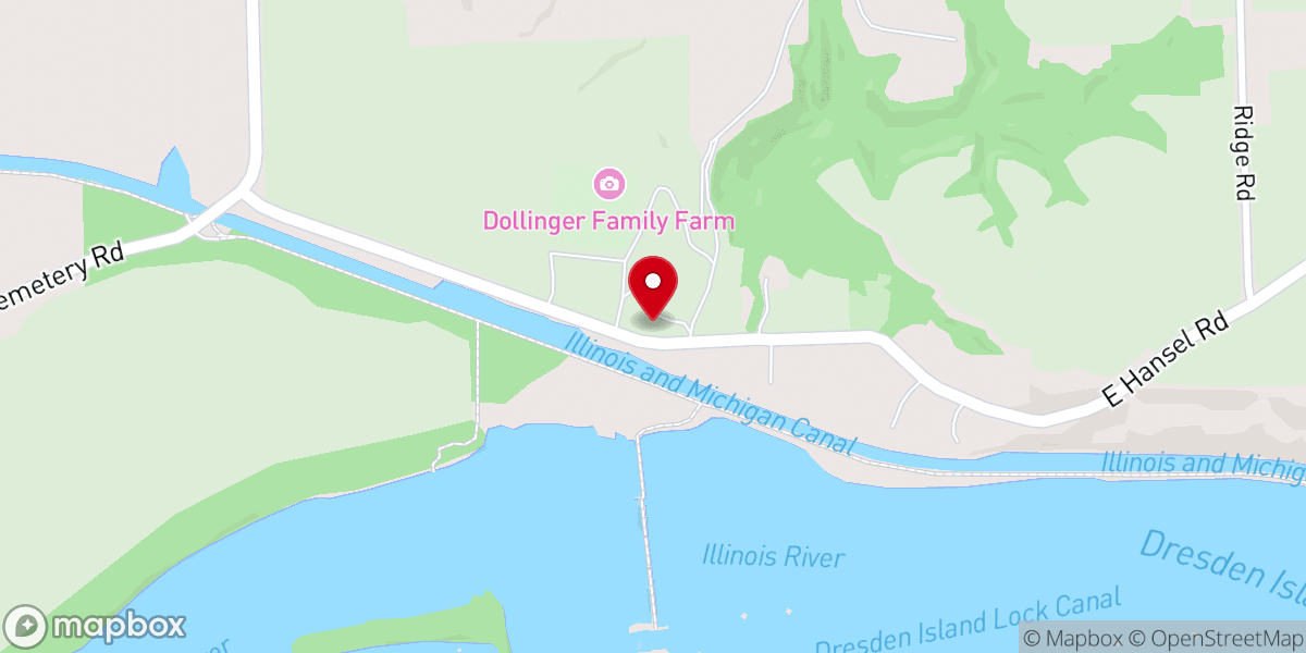 Map showing location of Dollinger Family Farm