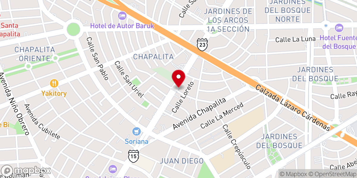 Map showing location of Vidas En Victoria Guadalajara