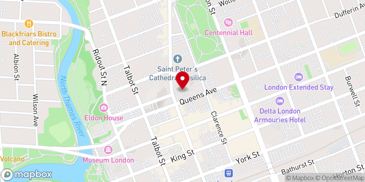Map showing location of St. Paul's Cathedral