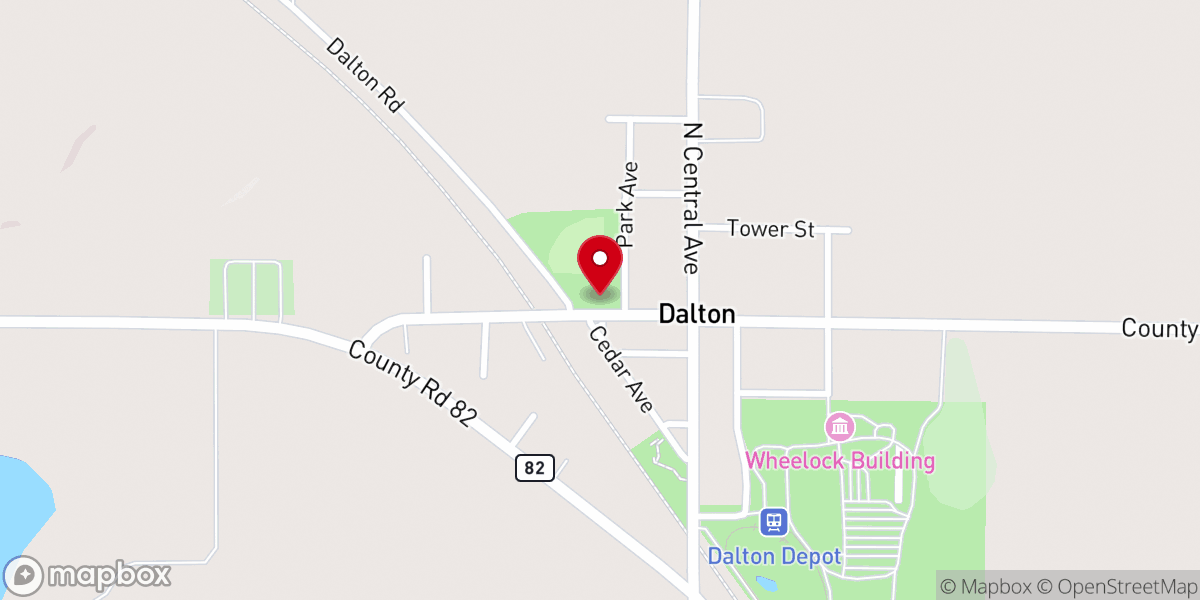 Map showing location of Dalton Community Center