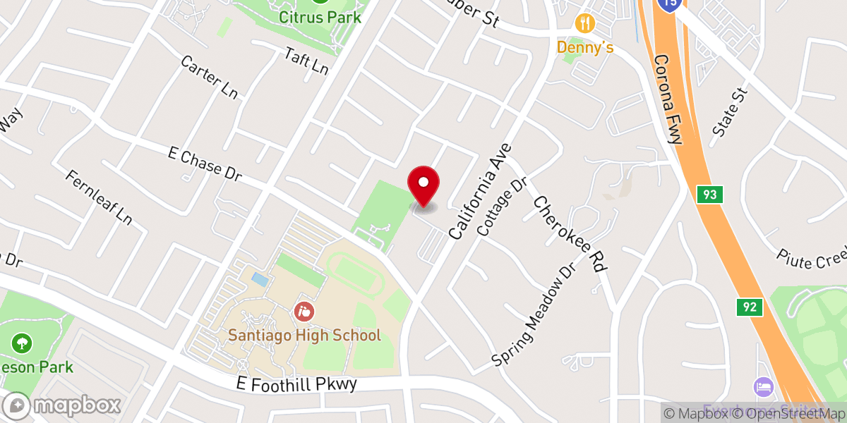 Map showing location of Corona Presbyterian Church