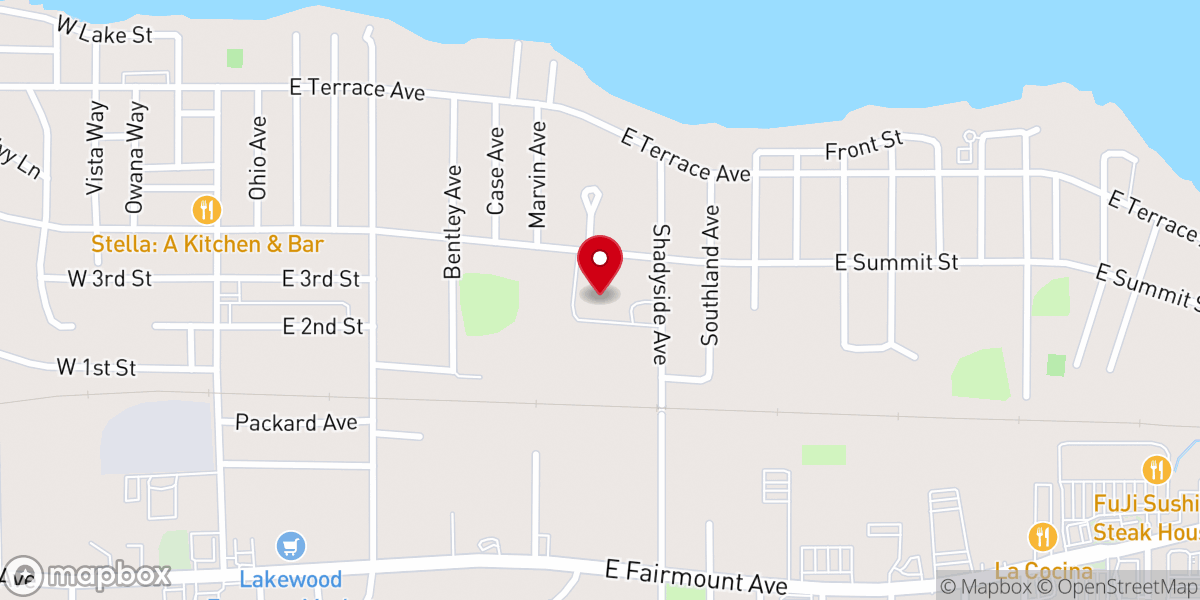 Map showing location of Lakewood Methodist Episcopal Church