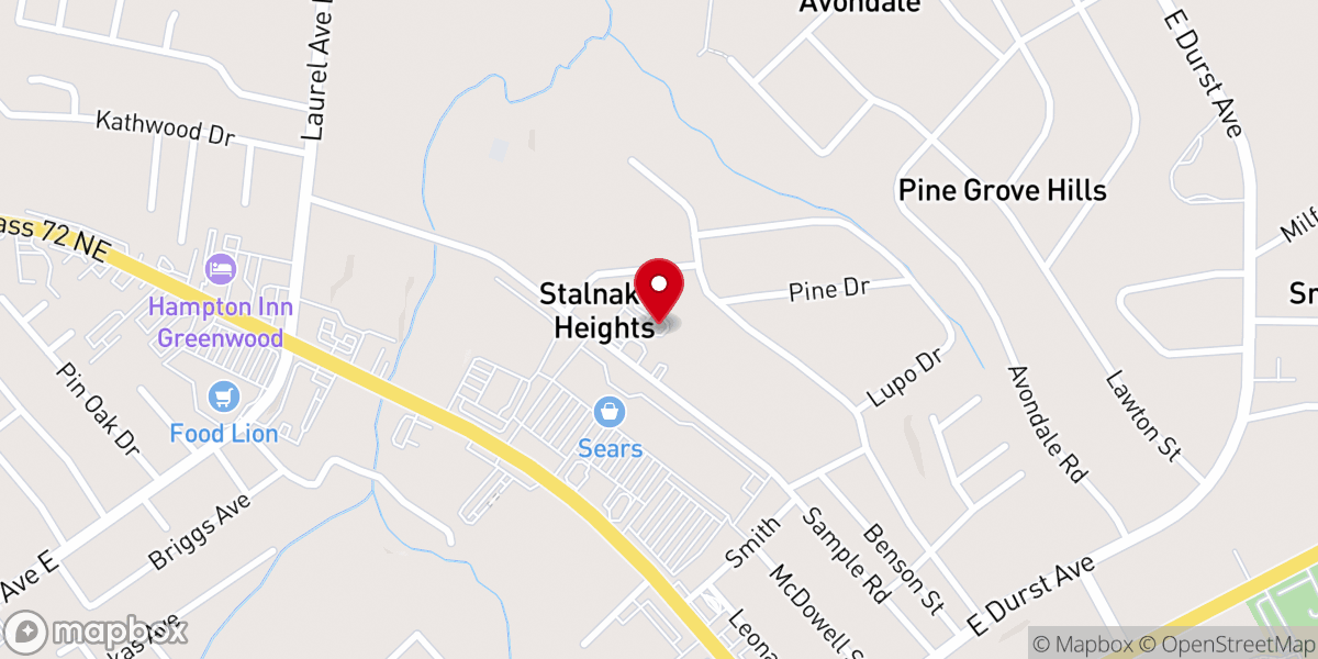 Map showing location of Laurel Baptist Church
