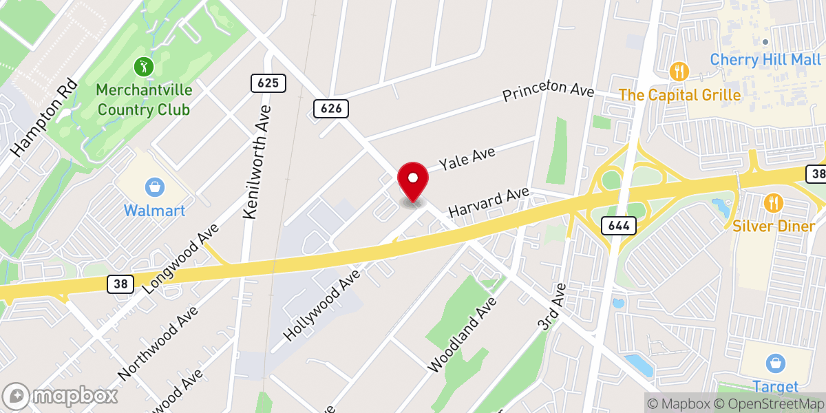 Map showing location of AristaCare at Cherry Hill