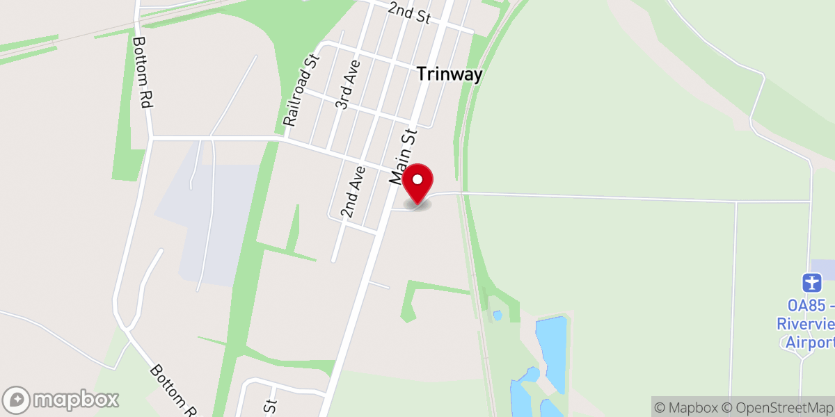 Map showing location of Trinway United Methodist Church