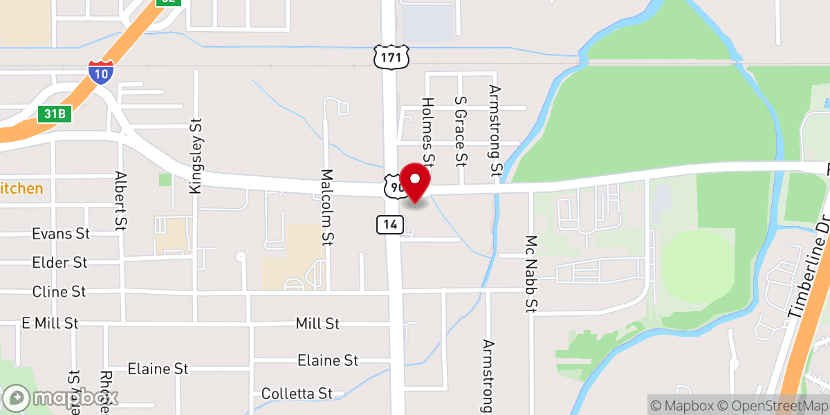 Map showing location of Lord's Outreach Worship Center