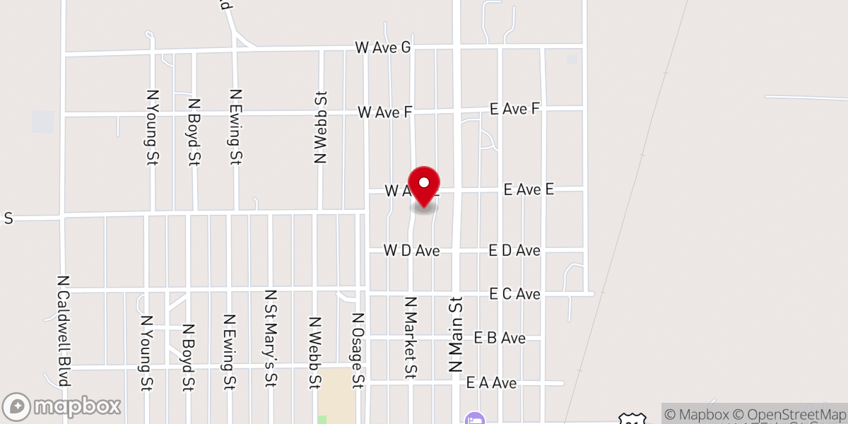 Map showing location of Assembly of god