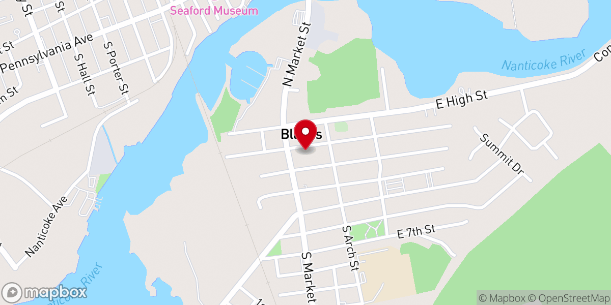 Map showing location of Blades-First Haitian Church Of God