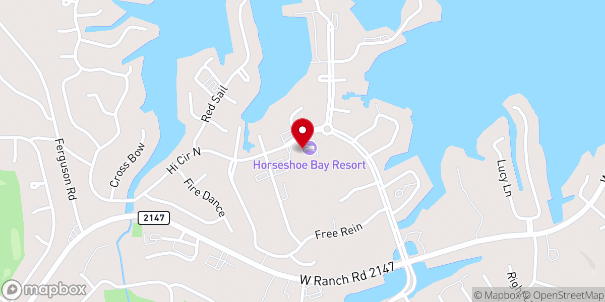 Map showing location of Horseshoe Bay Resort