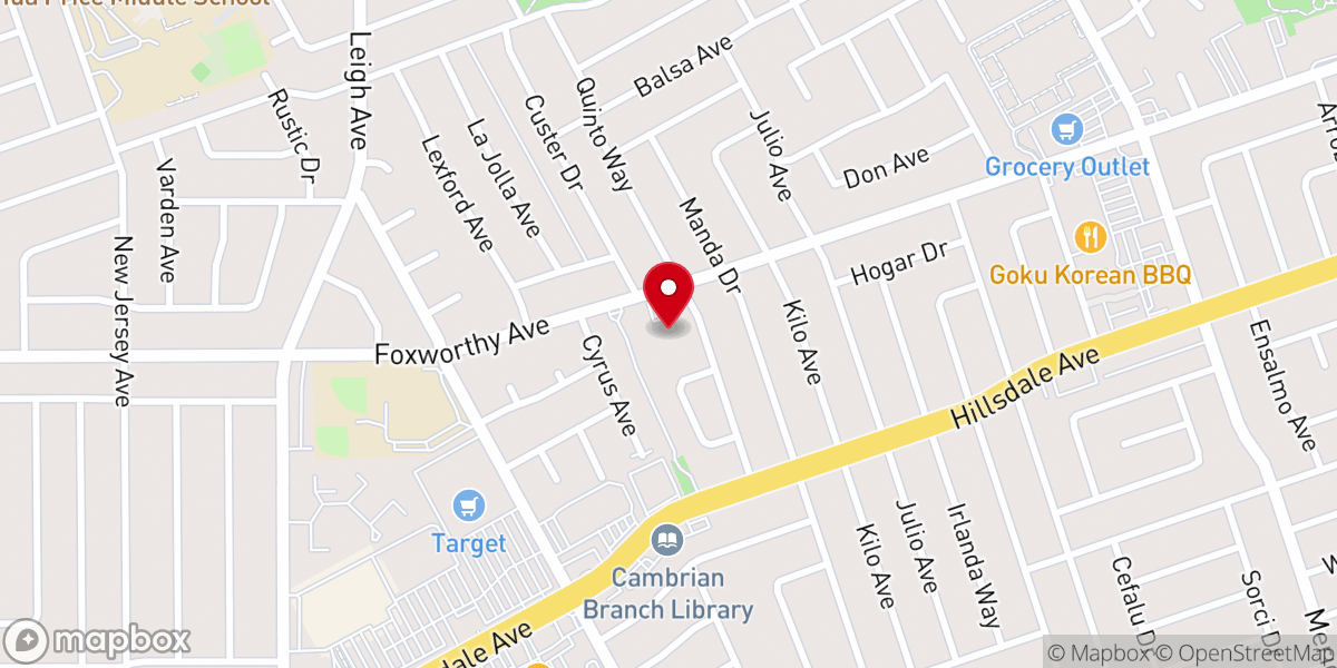 Map showing location of Community Christian - Foxworthy Campus