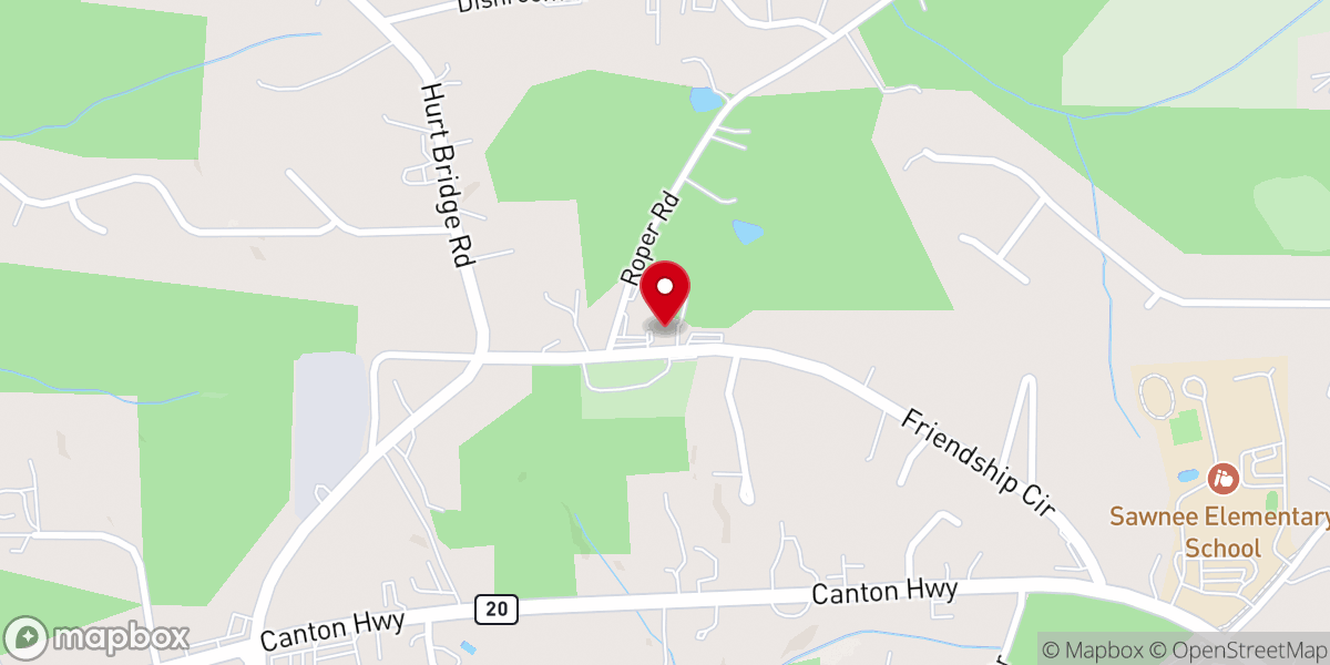 Map showing location of Friendship Baptist Church-Cumming