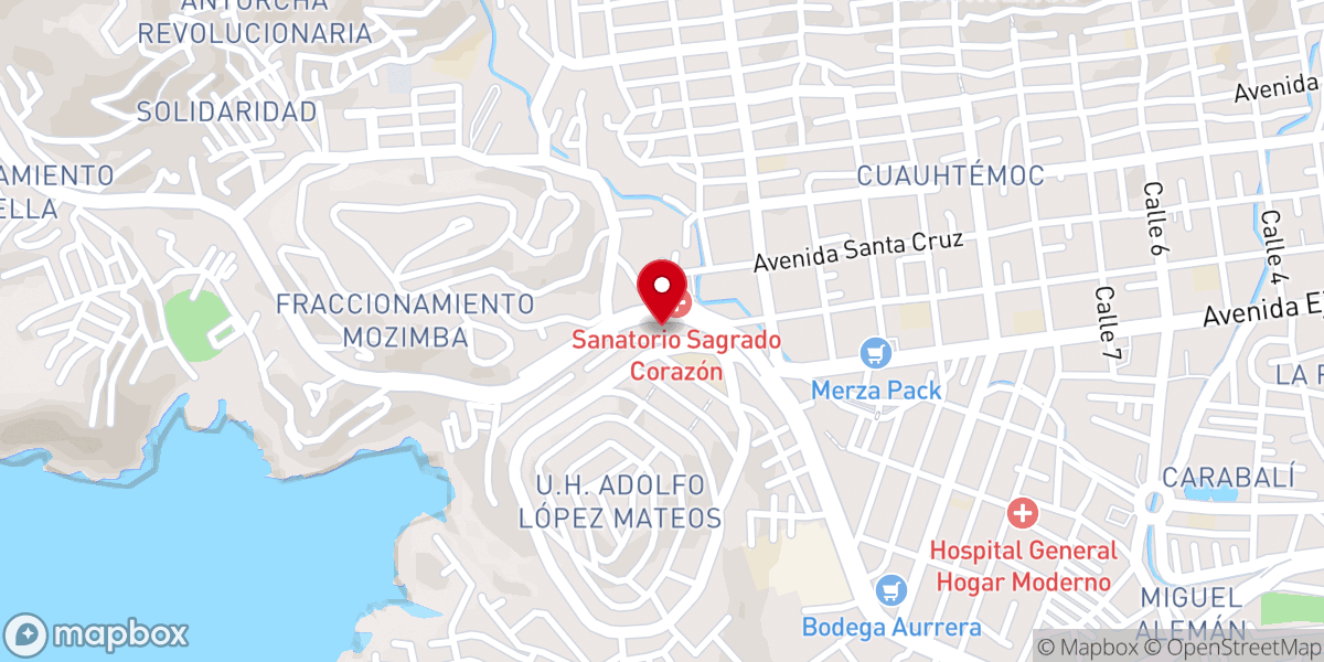 Map showing location of Parroquia Santa María de Guadalupe