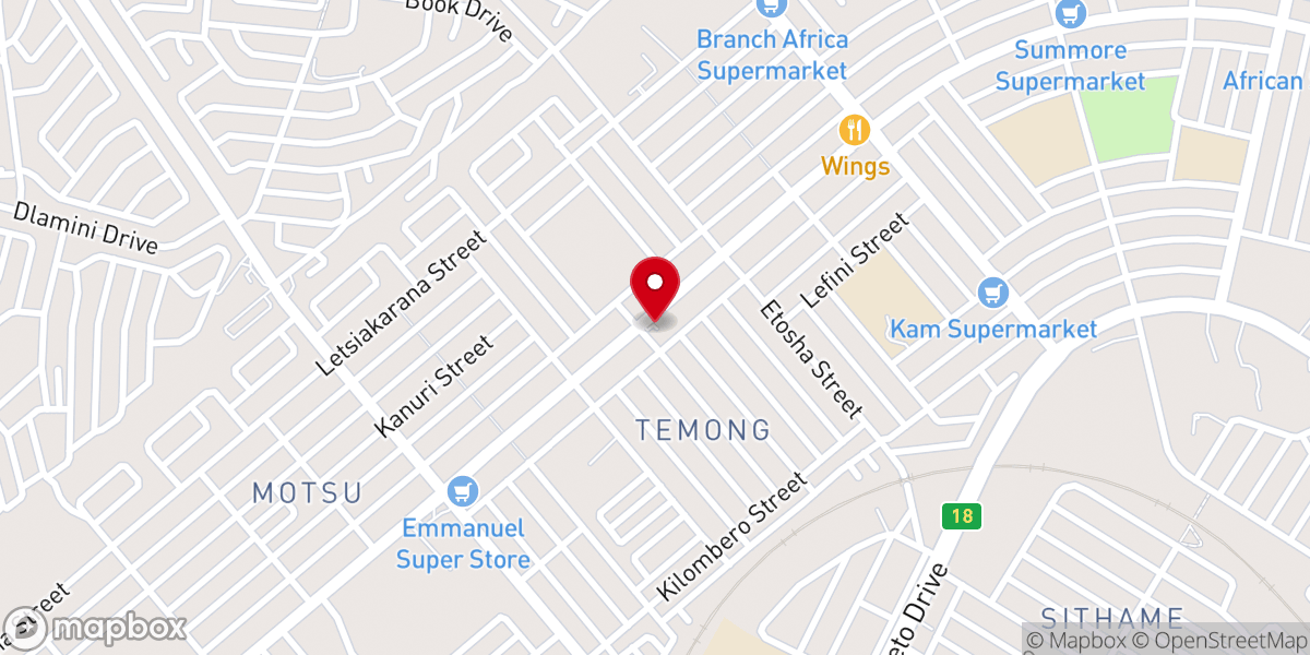 Map showing location of St John's Apostolic Faith Mission Church
