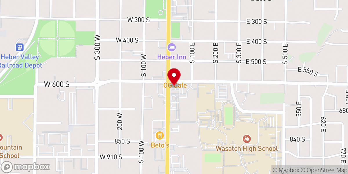 Map showing location of Mountain America Credit Union - Heber: Main Street Branch
