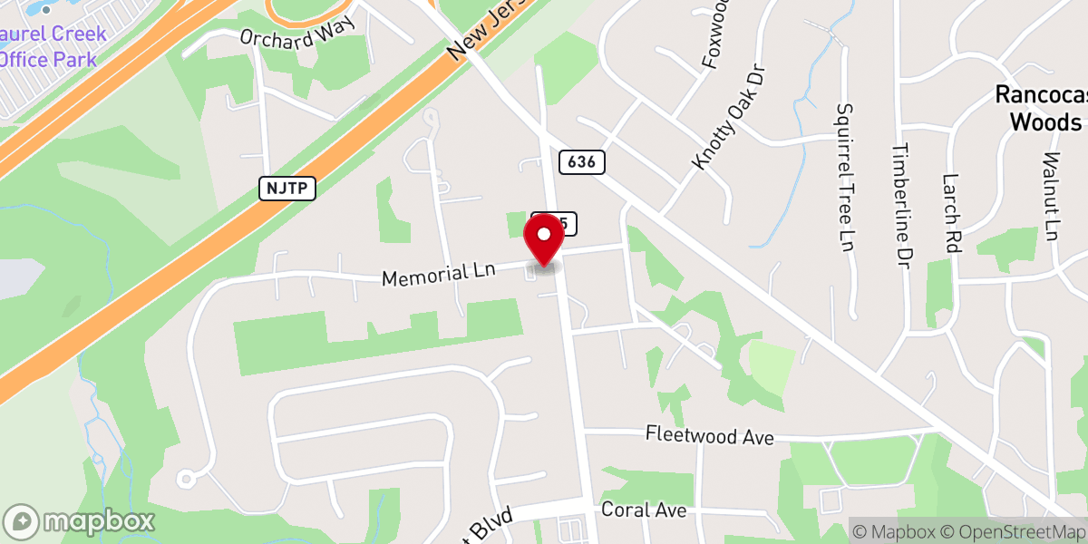 Map showing location of The Rock Church of South Jersey