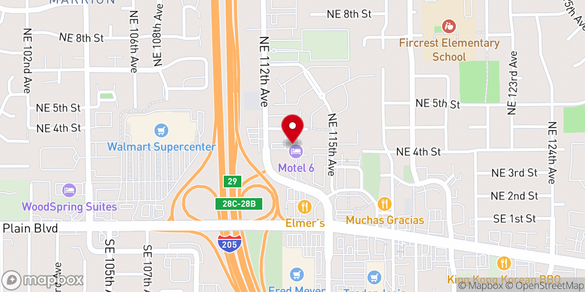 Map showing location of Cascade View Covenant Church