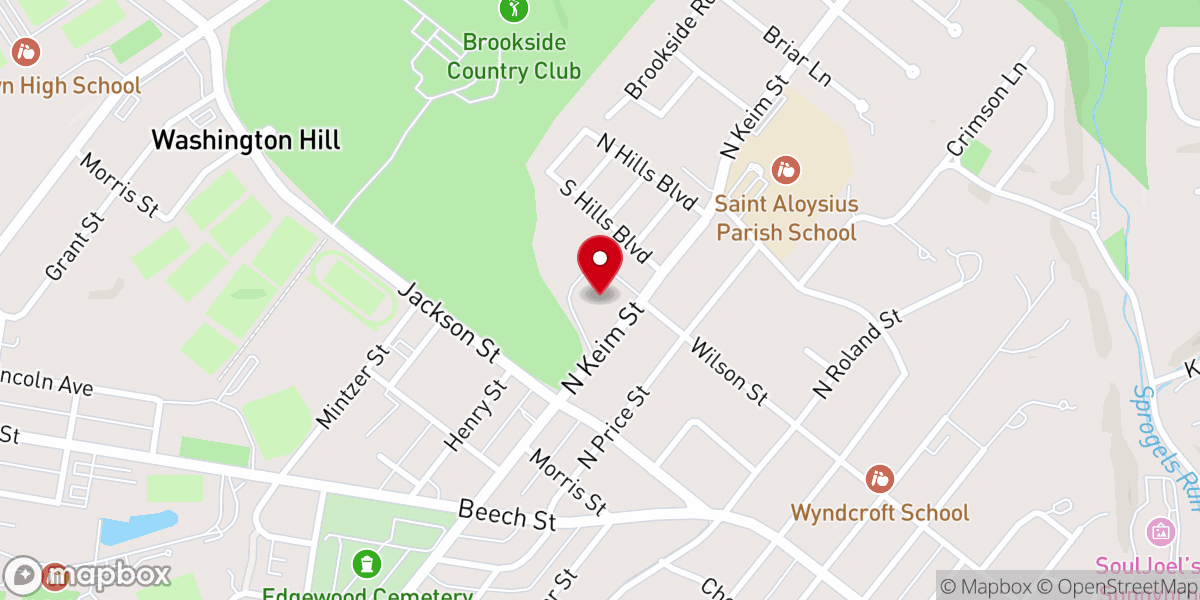 Map showing location of Congregation Hesed Shel Emet (Mercy & Truth)