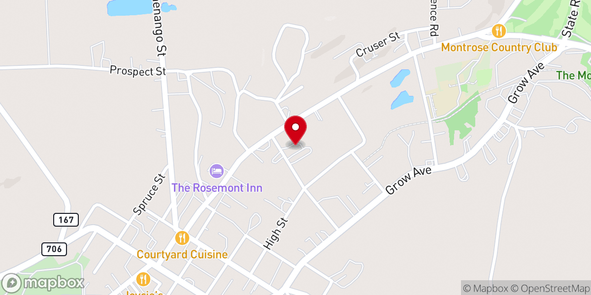 Map showing location of Montrose Bible Conference