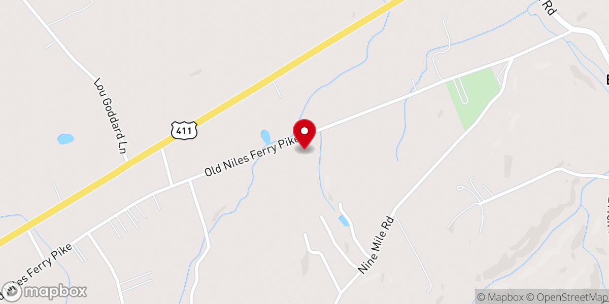 Map showing location of Crossroads Tabernacle