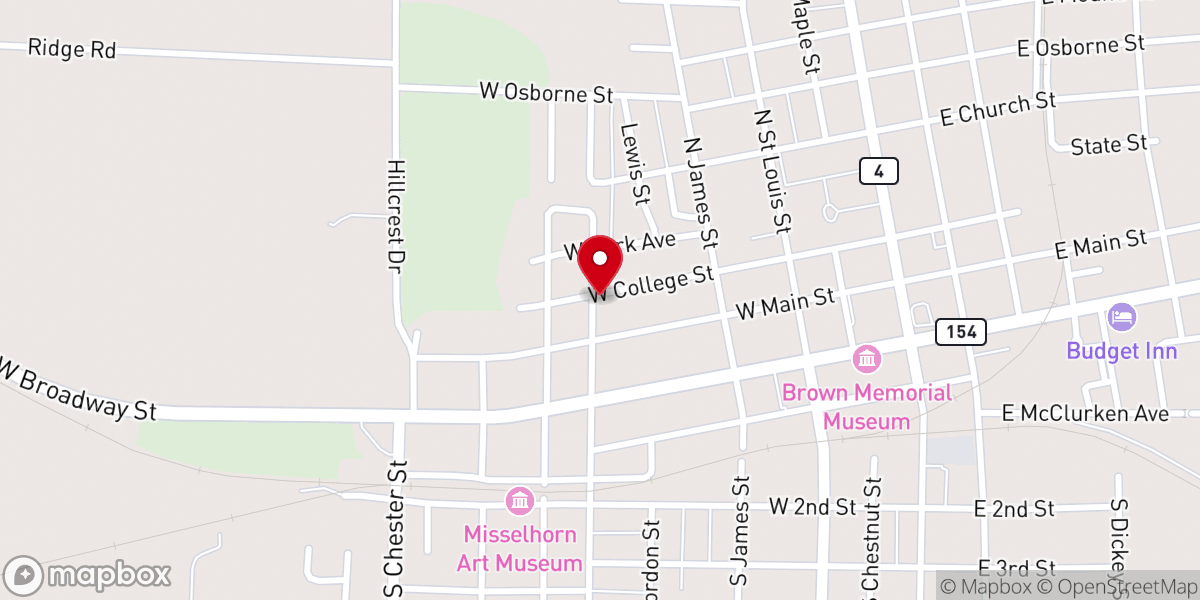 Map showing location of New Hope Missionary Baptist