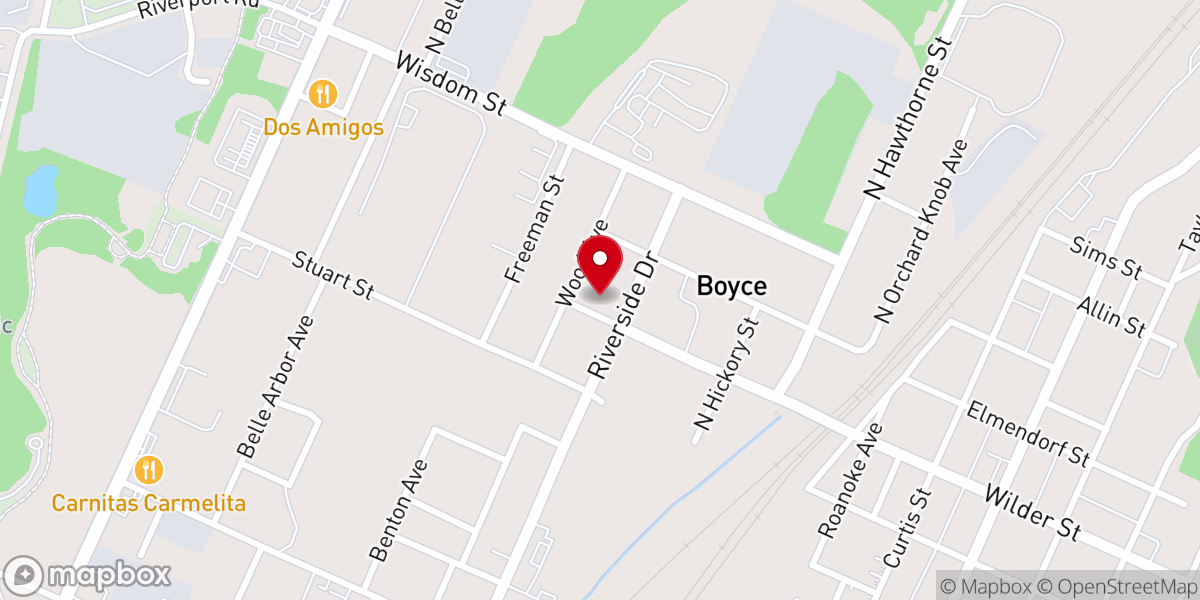 Map showing location of Sherman Hill Church