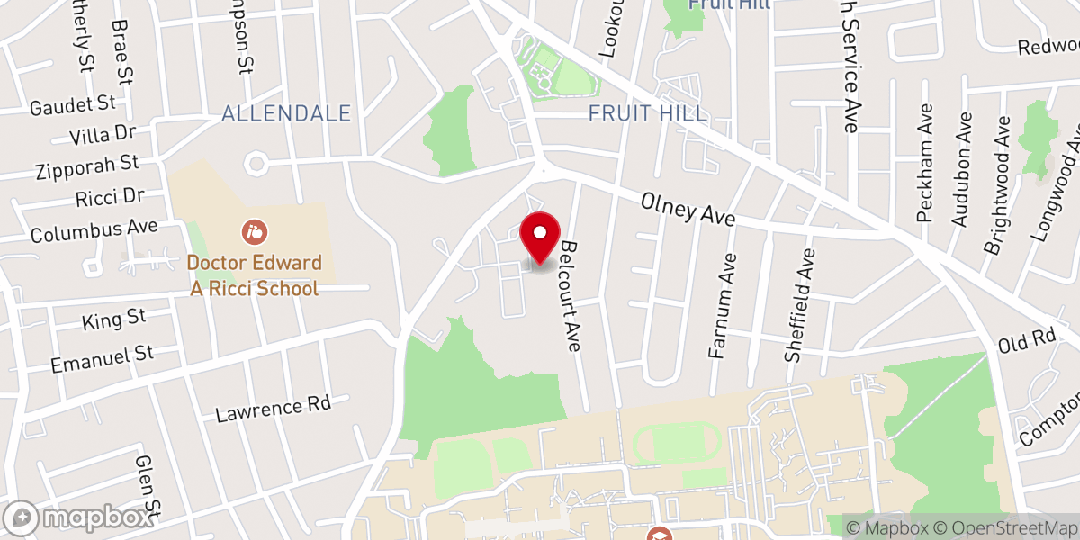 Map showing location of Holy Family Rectory