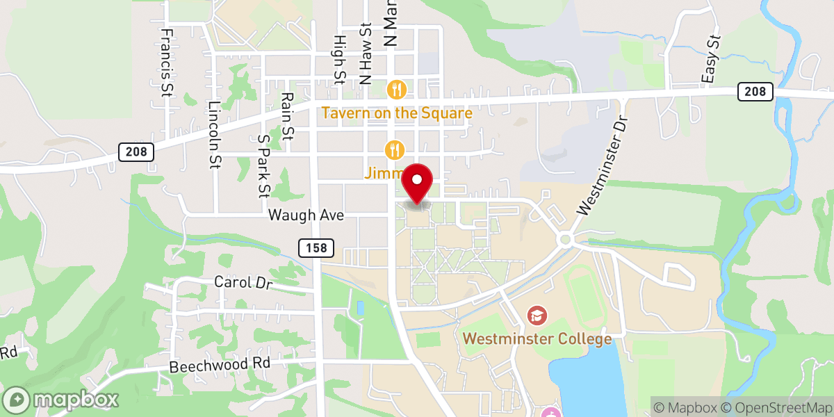 Map showing location of Wallace Memorial Chapel