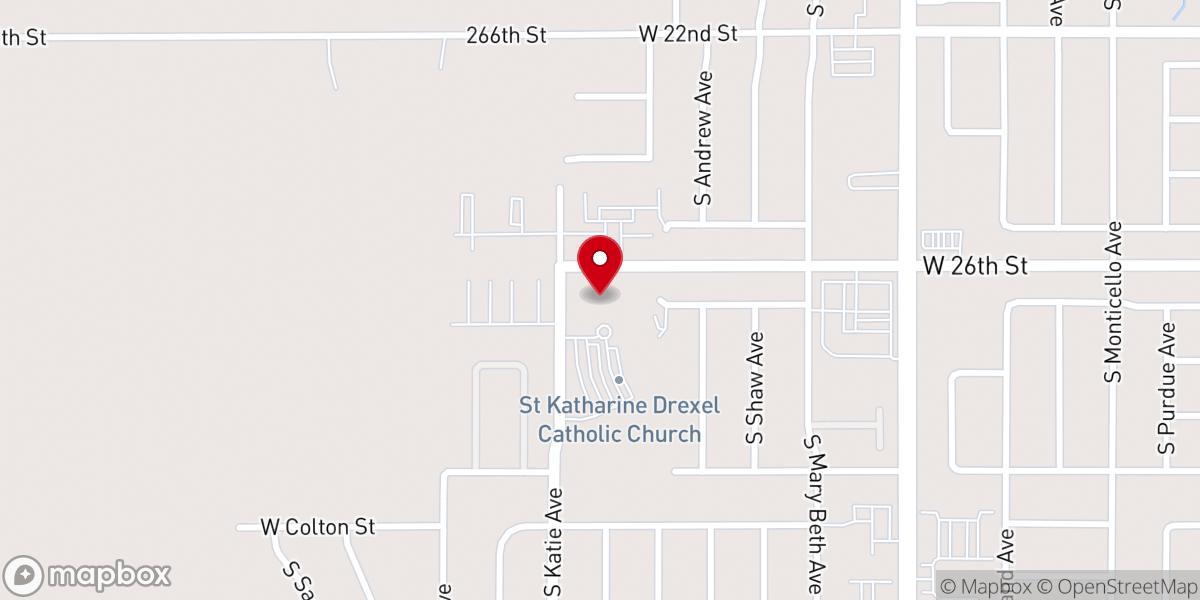 Map showing location of Saint Katharine Drexel Catholic Church