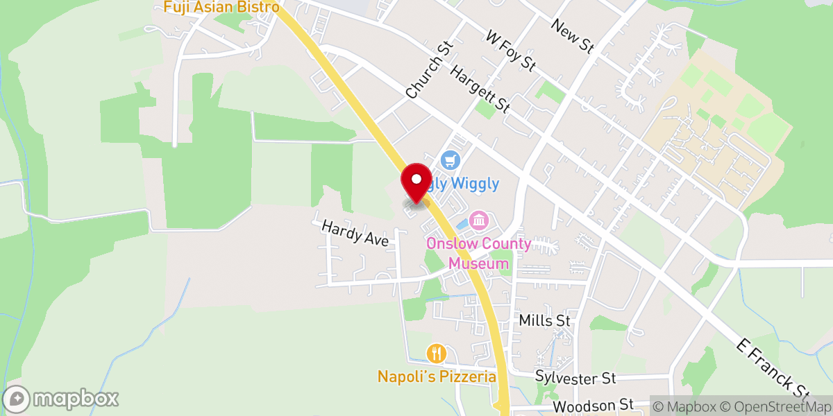 Map showing location of Richlands Pentecostal Assembly