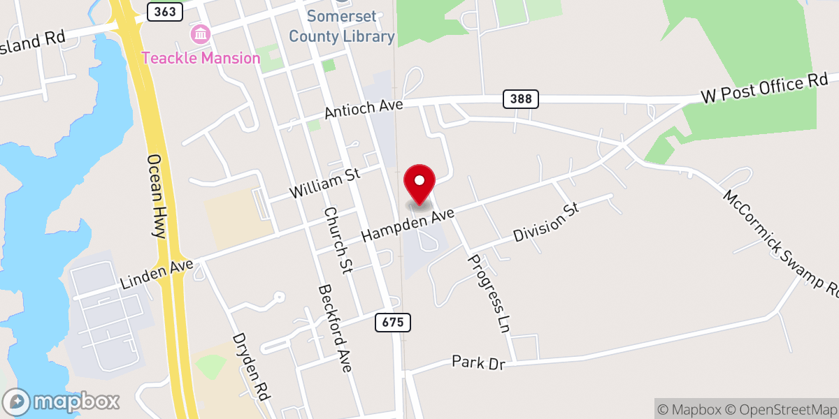 Map showing location of Catholic Charities Seton Center
