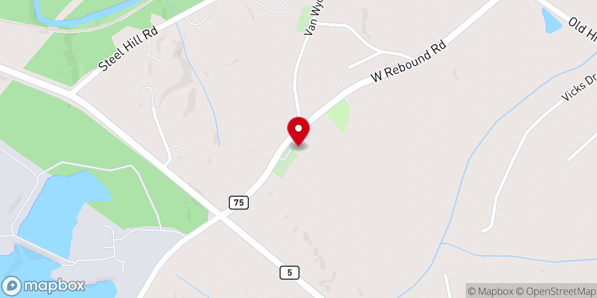 Map showing location of White Oak AME Zion Church