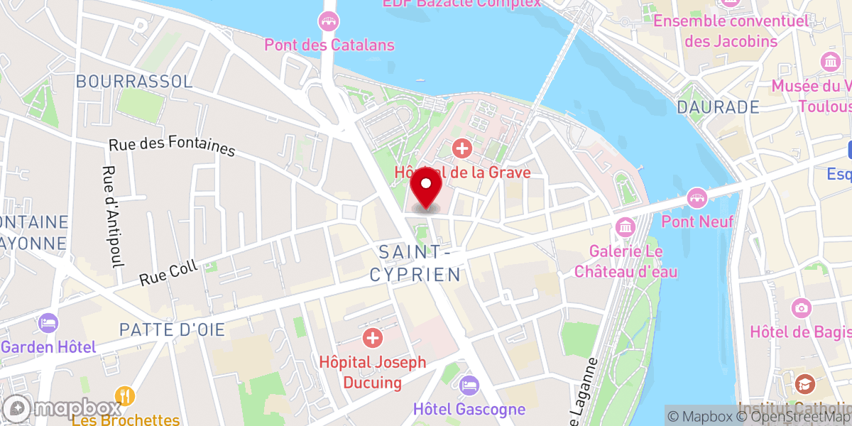 Map showing location of Hôpital La Grave