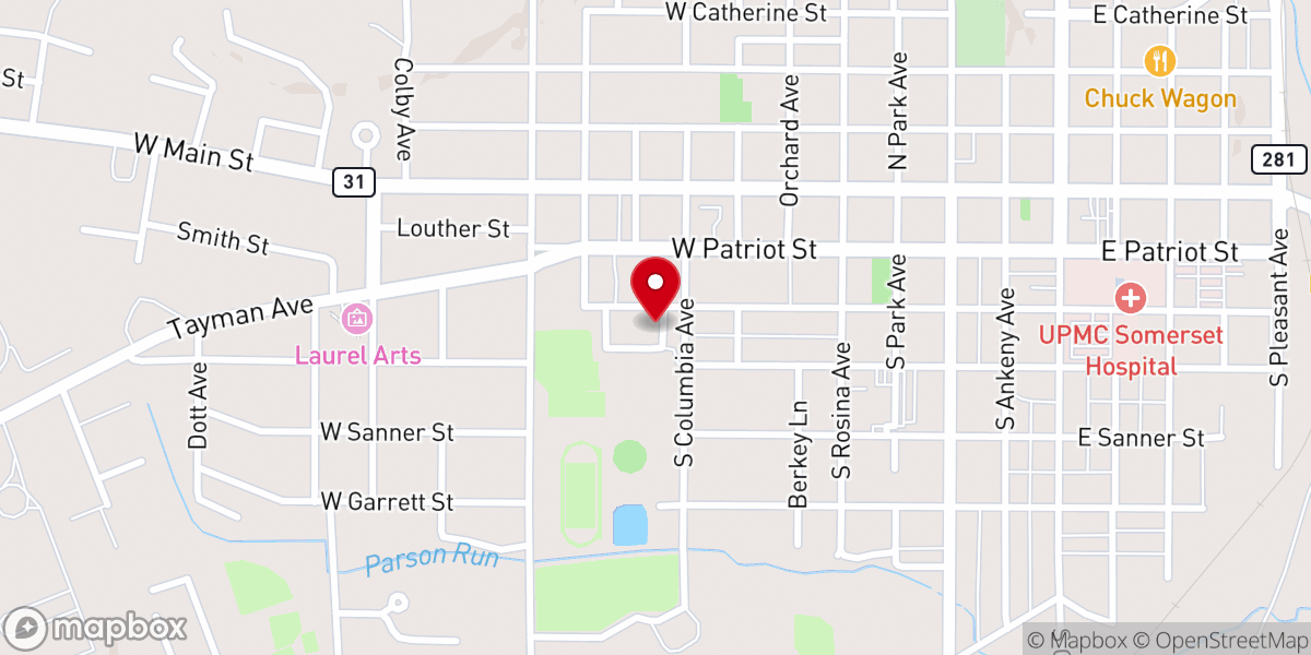 Map showing location of Convent
