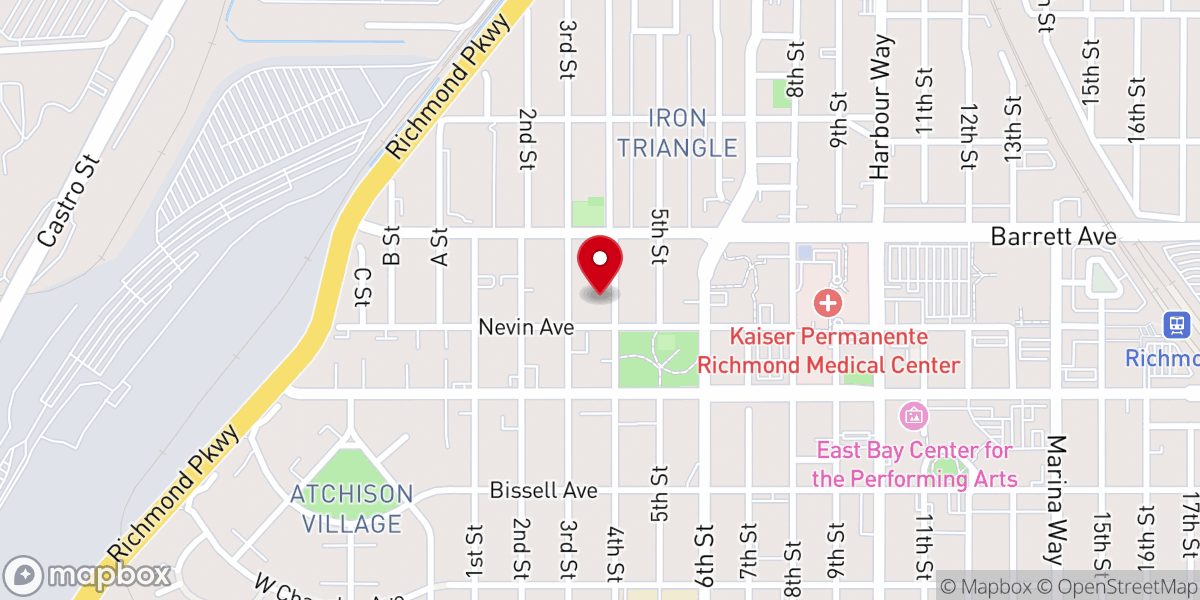 Map showing location of Calvary Missionary Baptist Church