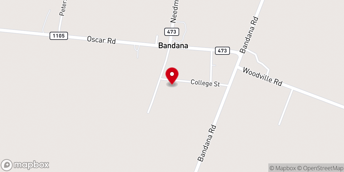 Map showing location of Bandana Baptist