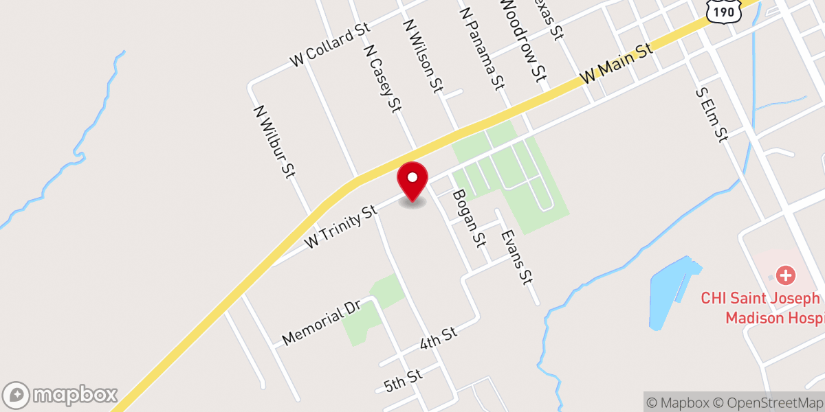 Map showing location of House of Hope Madisonville
