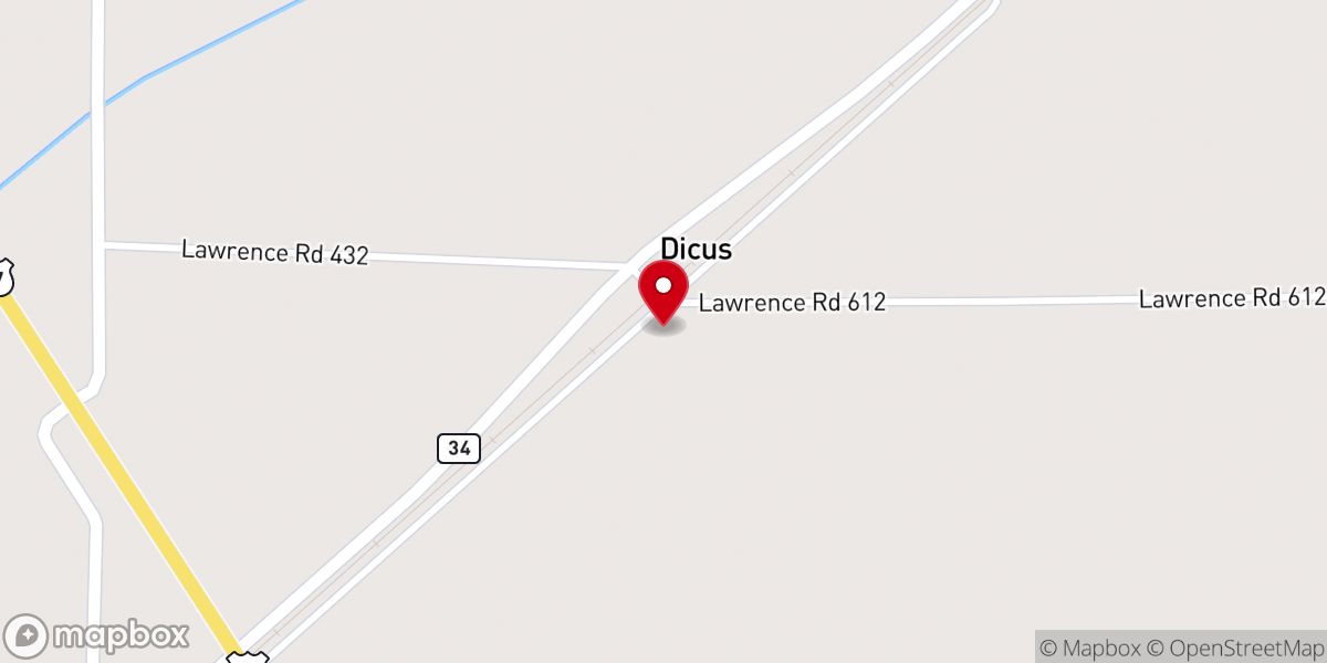 Map showing location of White Oak Baptist Church