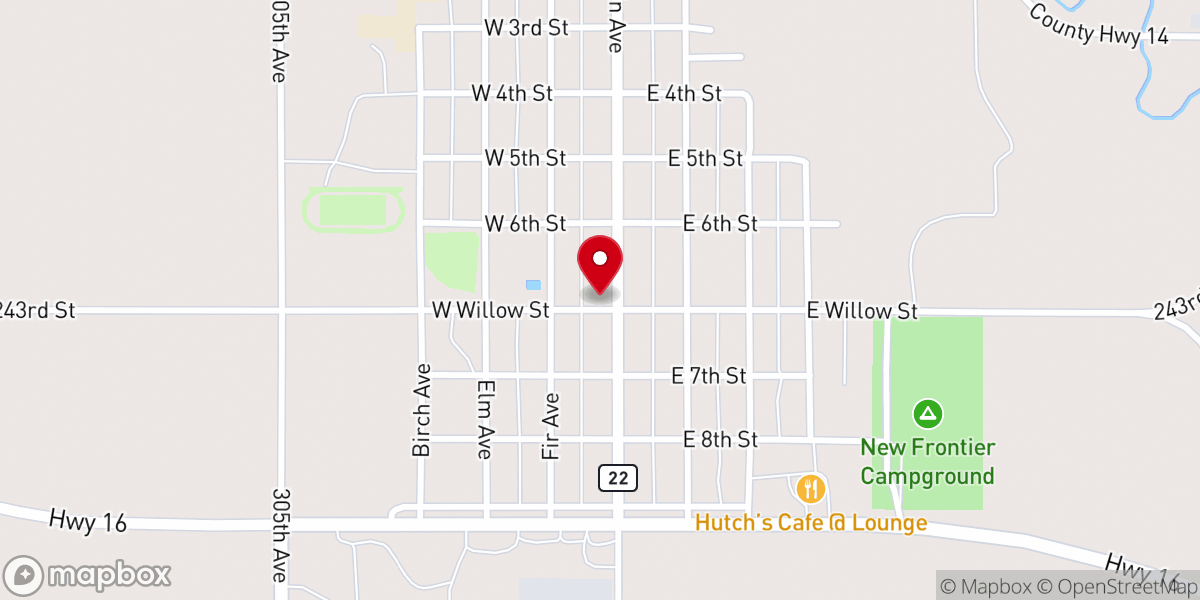Map showing location of Grace Methodist Church of Presho