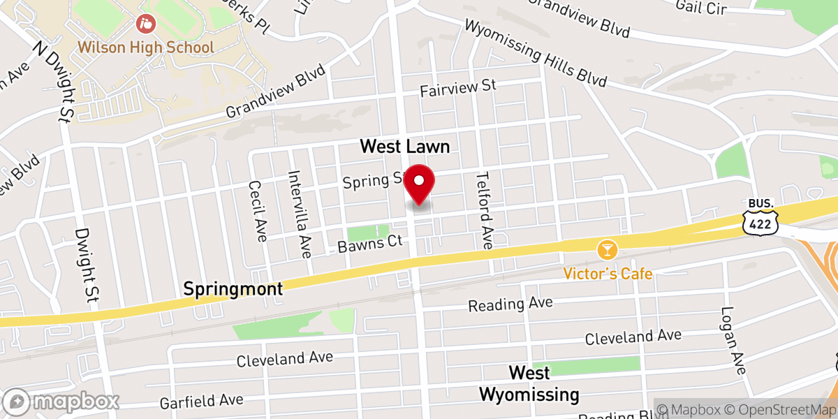 Map showing location of West Lawn United Methodist Church Community Center