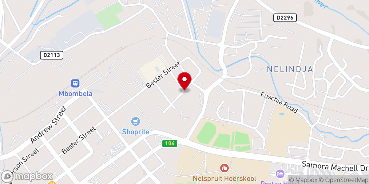 Map showing location of Holy Ghost Fire House Nelspruit