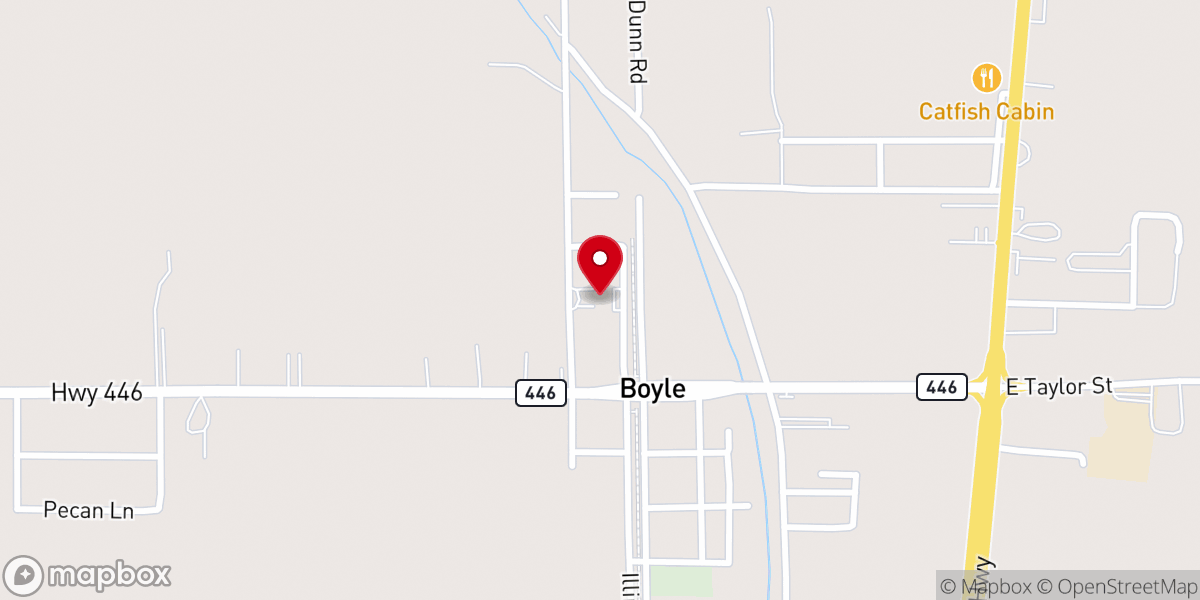 Map showing location of First Baptist Church of Boyle