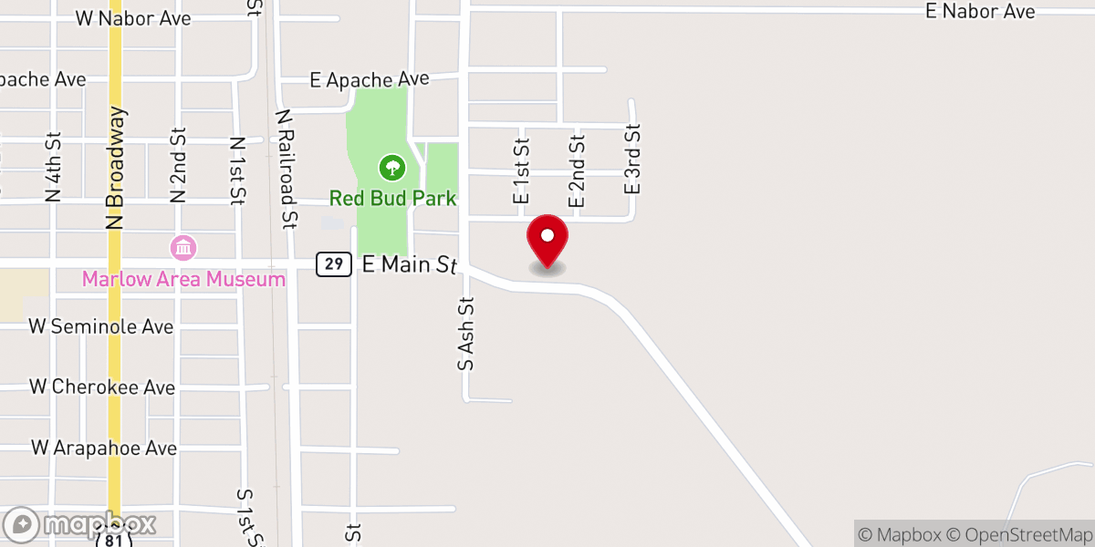 Map showing location of Eastside Baptist Church
