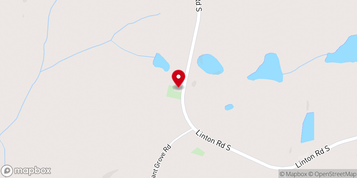 Map showing location of Pleasant Grove Church