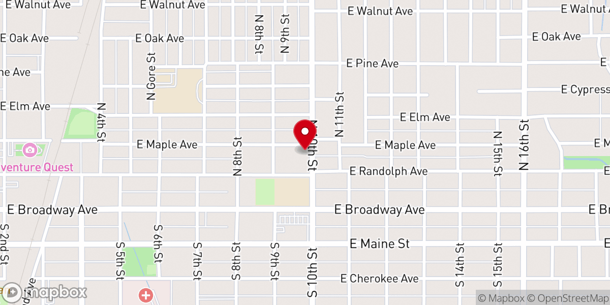 Map showing location of Bethany United Methodist Church
