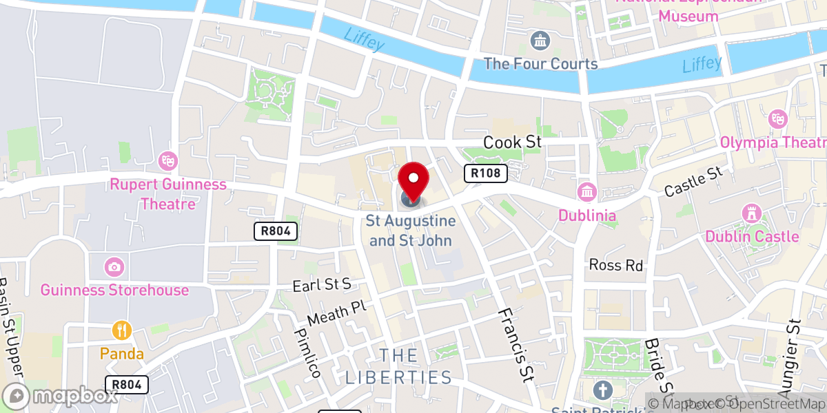 Map showing location of Church of Saint Augustine