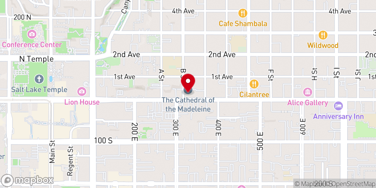 Map showing location of Cathedral of the Madeleine
