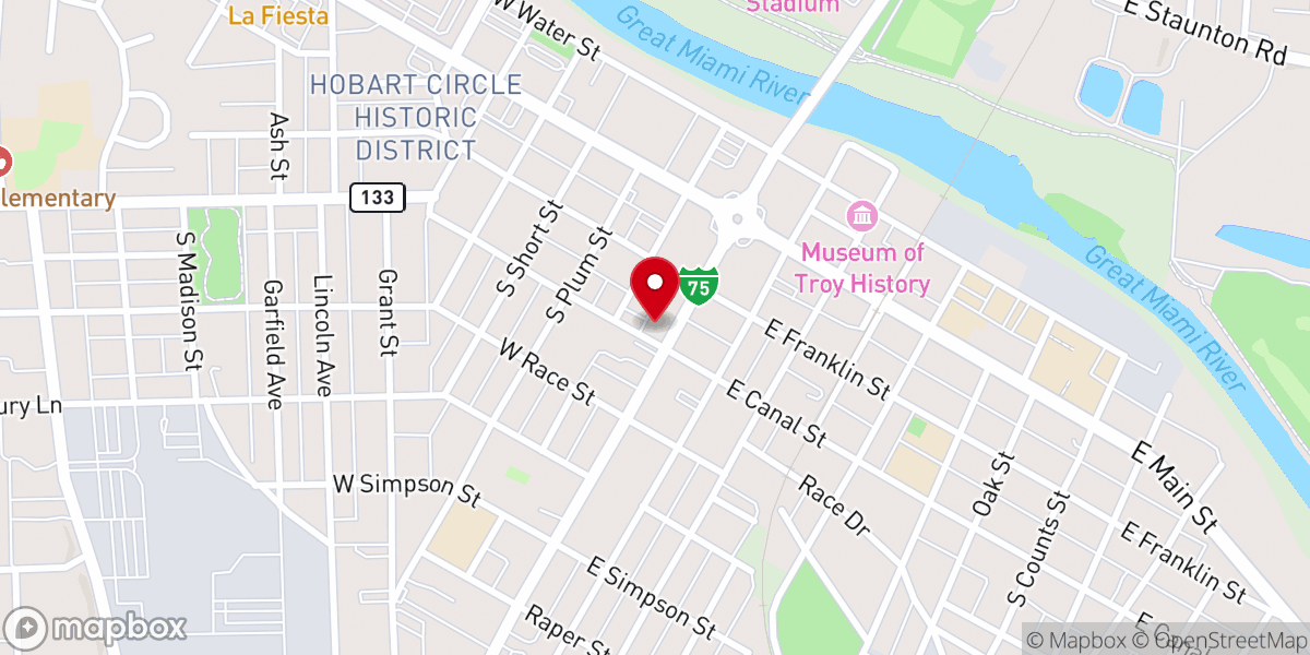 Map showing location of First United Church of Christ
