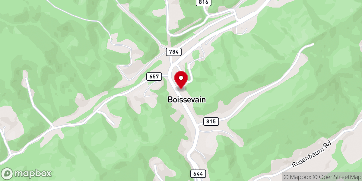 Map showing location of Boissevain Baptist Church
