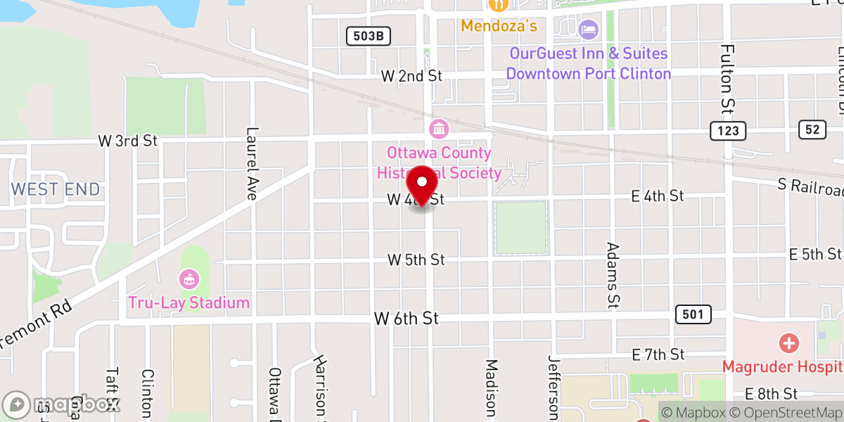 Map showing location of Grace United Church