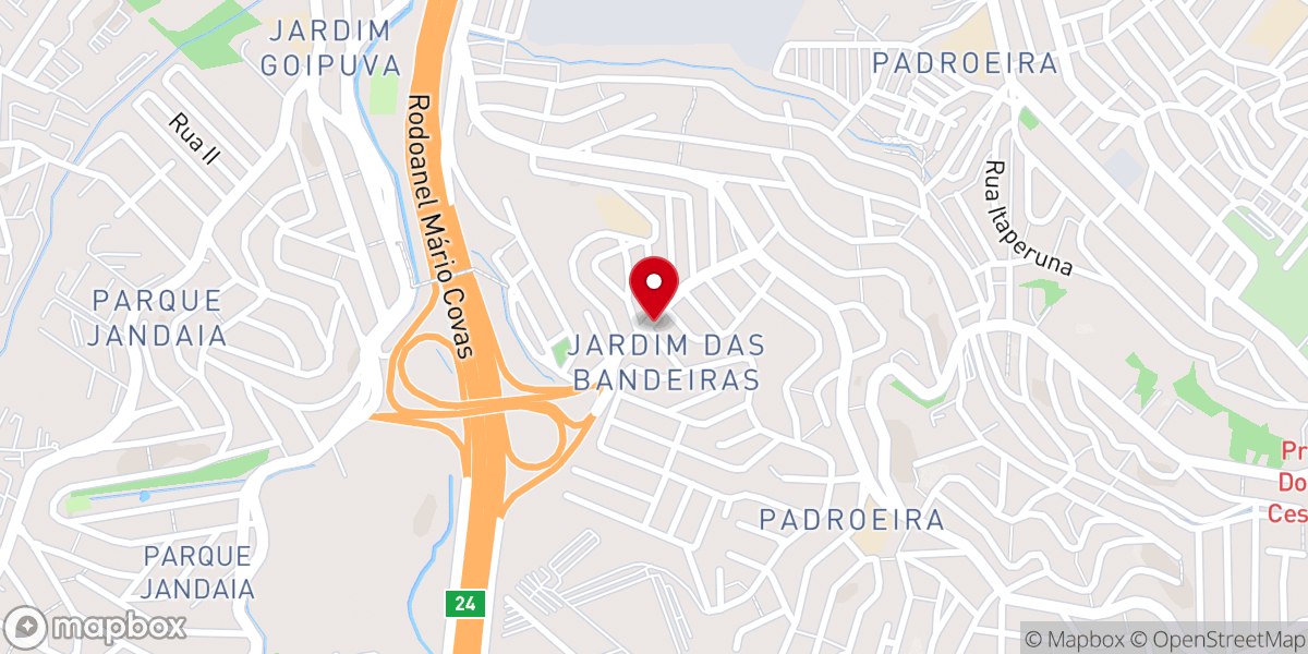 Map showing location of Igreja Evangélica do Jardim Veloso